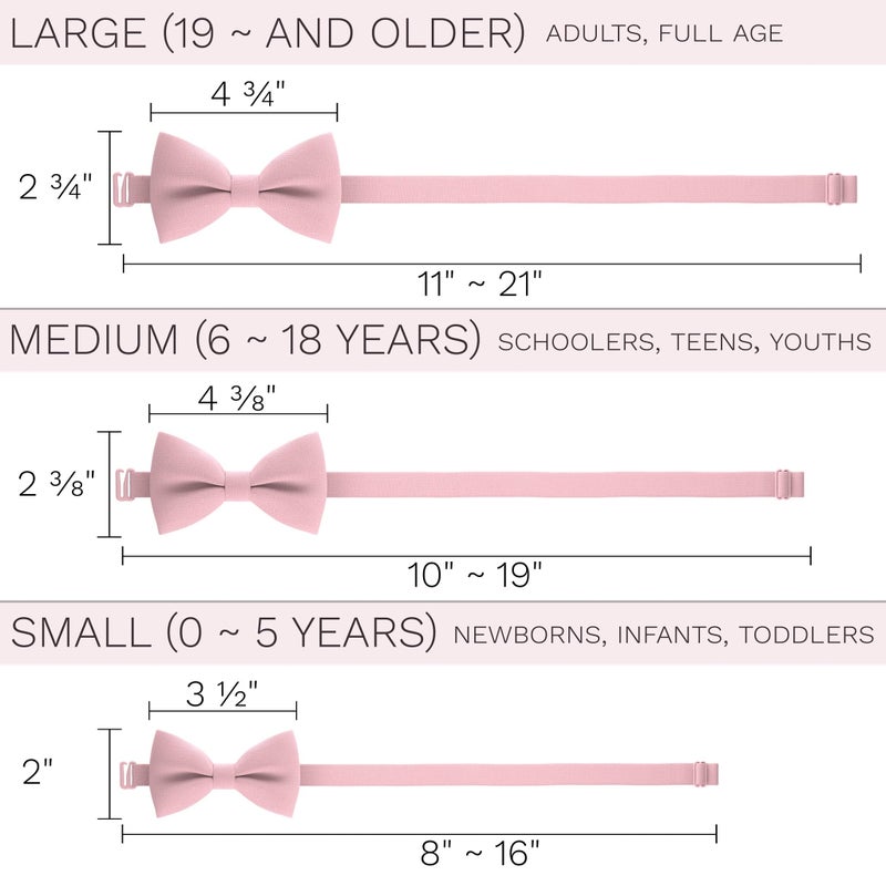 Bow Tie House Linen Men's Classic Pre-Tied Bow Tie Formal Solid Tuxedo (Large, Blush Pink) - Image 4